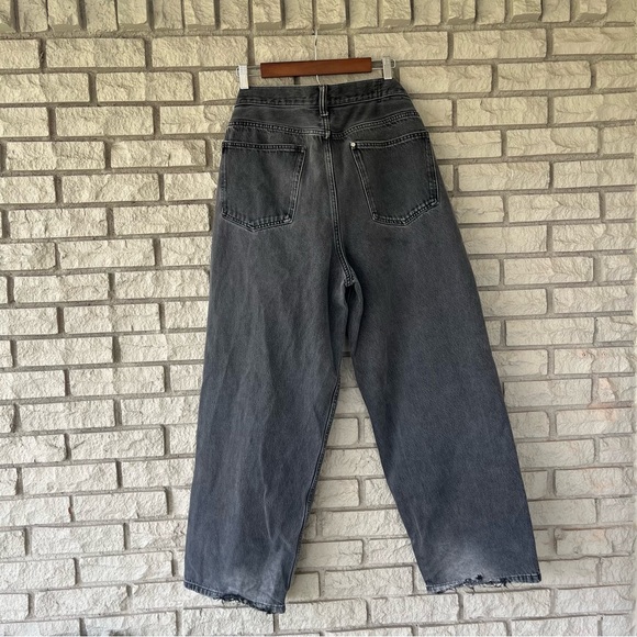 H&M brand Charcoal Gray Baggy Wide Leg Denim Jeans Size 32x32 - Picture 3 of 4